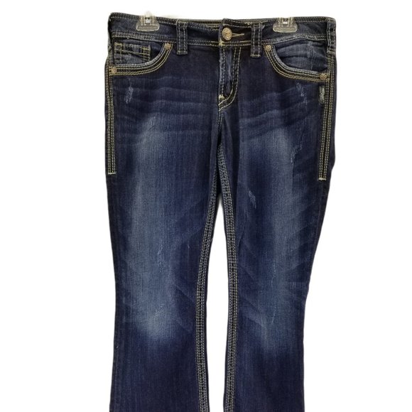 Silver Women's  jeans size 29 x 32 Suki Surplus Bo - Picture 2 of 7